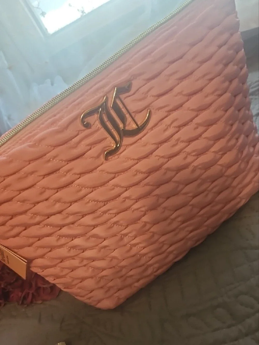 GIFT with $75+ PURCHASE Juicy Couture Pink Quilted Clutch Pouch Touletry Bag NEW